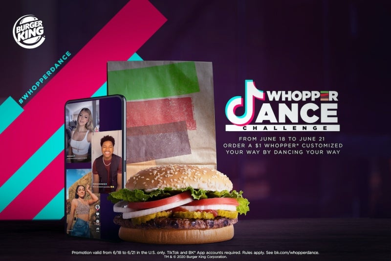 Burger King, TikTok partner to launch Whopper sandwich dance ordering